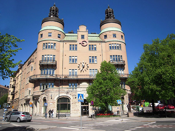 Здание на площади Норра Банторгет в Стокгольме. Здание Совета профсоюзов Швеции