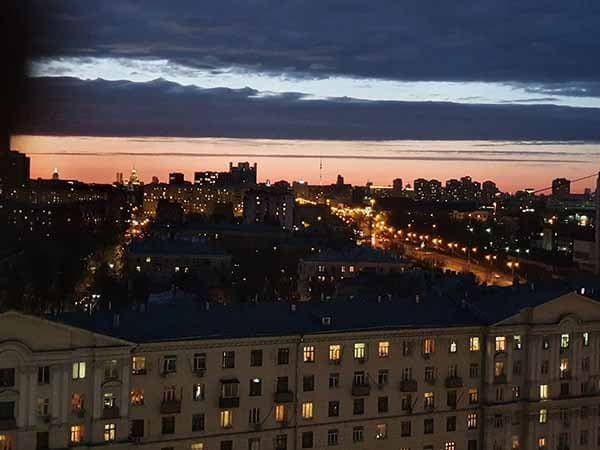 Ночной город. Москва Южнопортовый район, 17 этаж